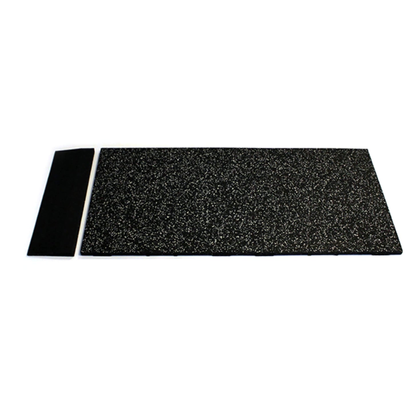 20mm Premium Black Rubber Gym Floor Tile (1m x 0.5m / Grey Fleck) ramped edge