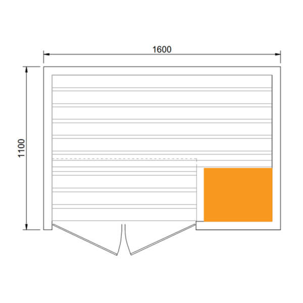 2 Person Traditional Relax Sauna - Premium Range dimensions