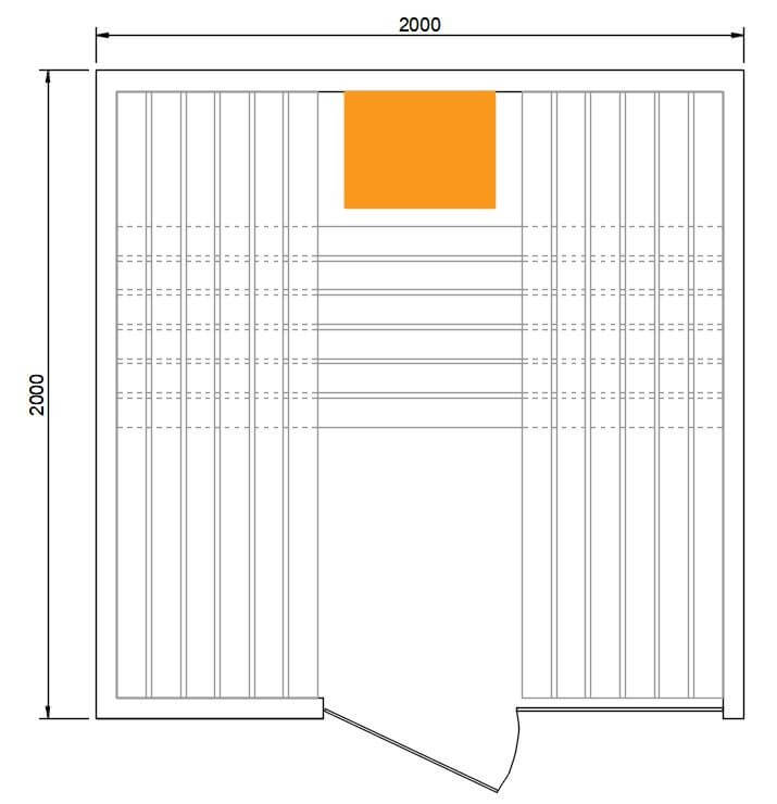 2-3 Person Traditional Relax Sauna - Premium Range dimensions