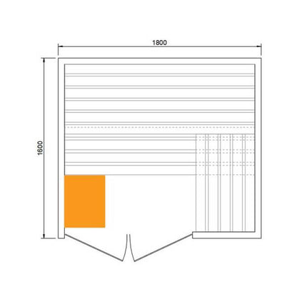 3 Person Traditional Relax Sauna - Premium Range dimensions