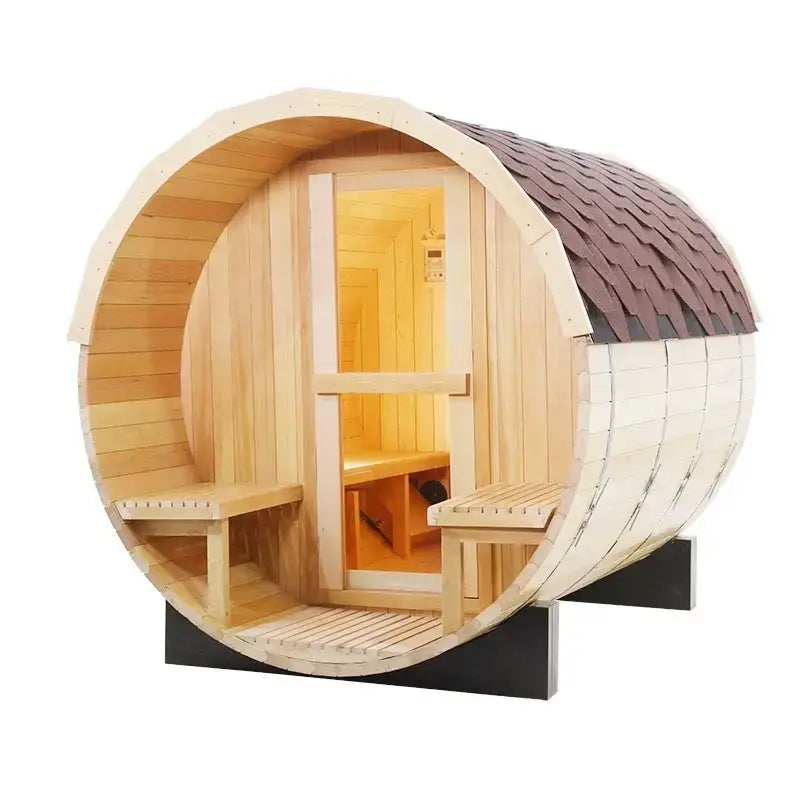 CenturaHeat 4-6 Person Outdoor Wood Barrel Sauna 6000w powerful