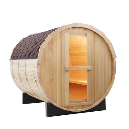 CenturaHeat 4-6 Person Outdoor Wood Barrel Sauna roof