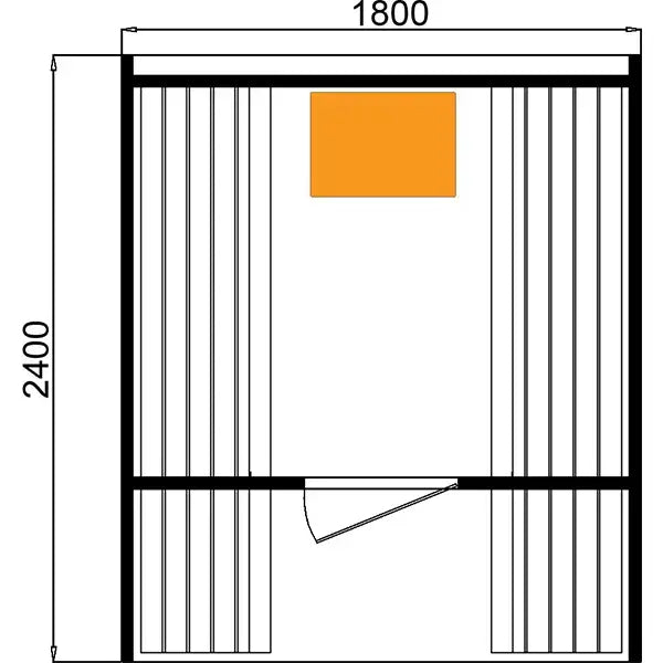 CenturaHeat 4-6 Person Outdoor Wood Barrel Sauna 6000w dimensions size