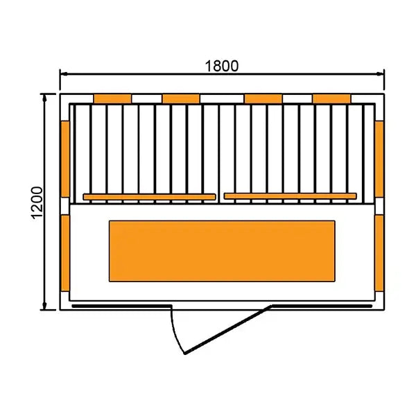 CenturaHeat 4 Person Combination Bio Indoor Sauna dimensions size