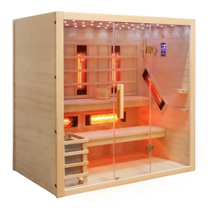 CenturaHeat 5-8 Person Combination Bio Indoor Sauna INFRARED TRADITIONAL