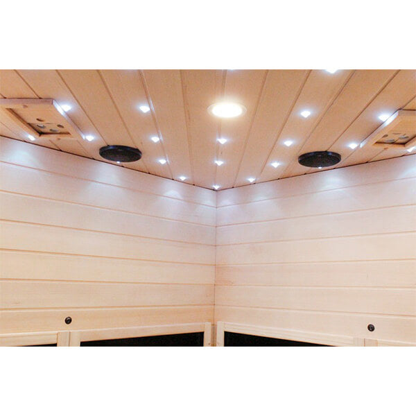 CenturaHeat 4-5 Person Infrared Diamond Corner Sauna lights