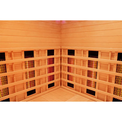 CenturaHeat 4-5 Person Infrared Diamond Corner Sauna 3500w back rest