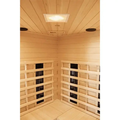 CenturaHeat 4-5 Person Diamond Corner Sauna - 3000W LIGHTS SPEAKERS