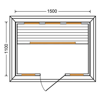 3 Person Outdoor Infrared Light Sauna dimensions