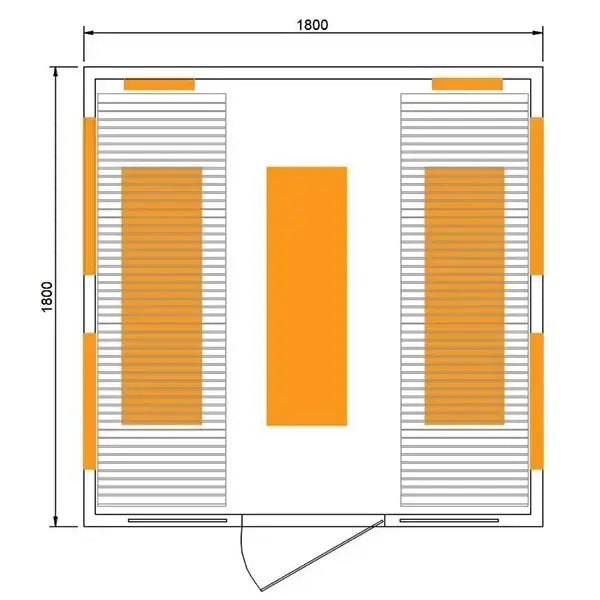 2-6 Person Infrared Relax Sauna - Premium Range dimensions