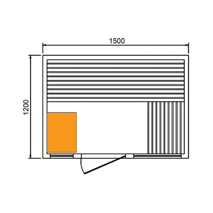 3 Person Outdoor Dry Sauna dimensions