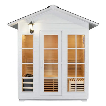 CenturaHeat 4 Person Outdoor White Sauna