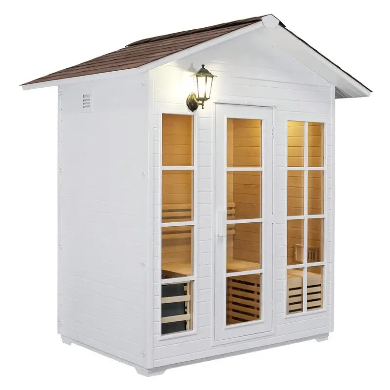 CenturaHeat 4 Person Outdoor White Sauna roof