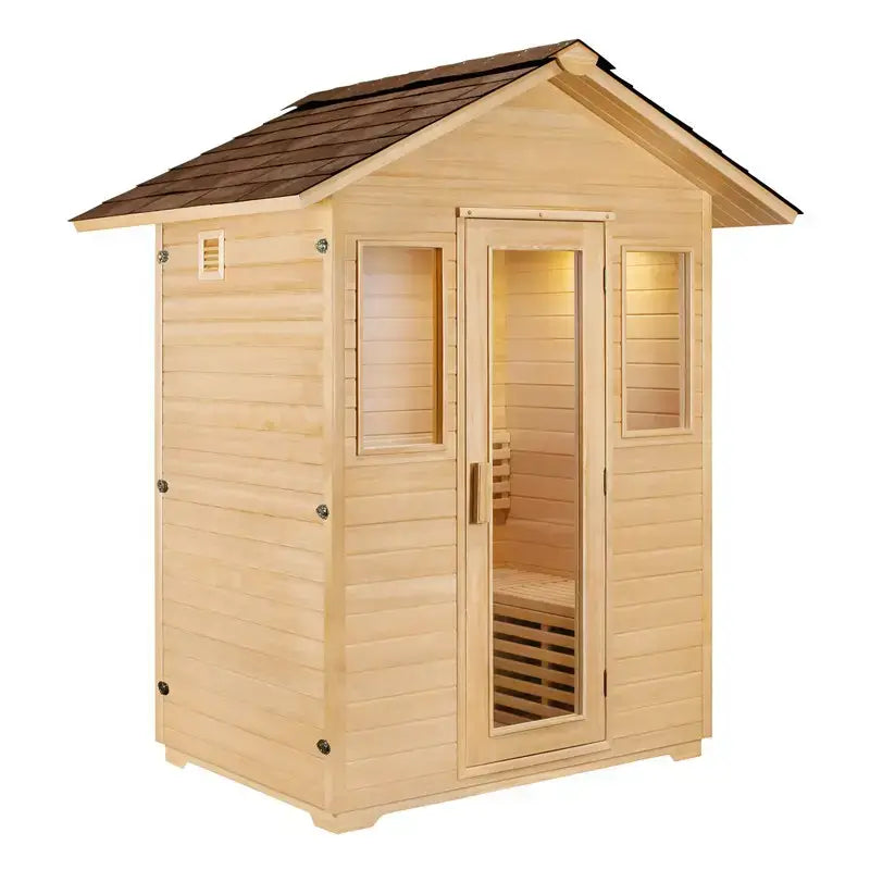 CenturaHeat 3 Person Traditional Outdoor Sauna Room roof