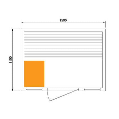 CenturaHeat 3 Person Traditional Outdoor Sauna Room dimensions size