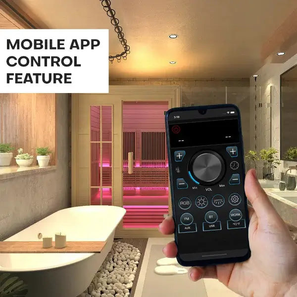 Double Bench Electric Steam Combined Sauna mobile app control feature