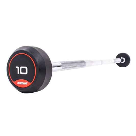 Rubber Barbell Set - Straight Bar (Red)