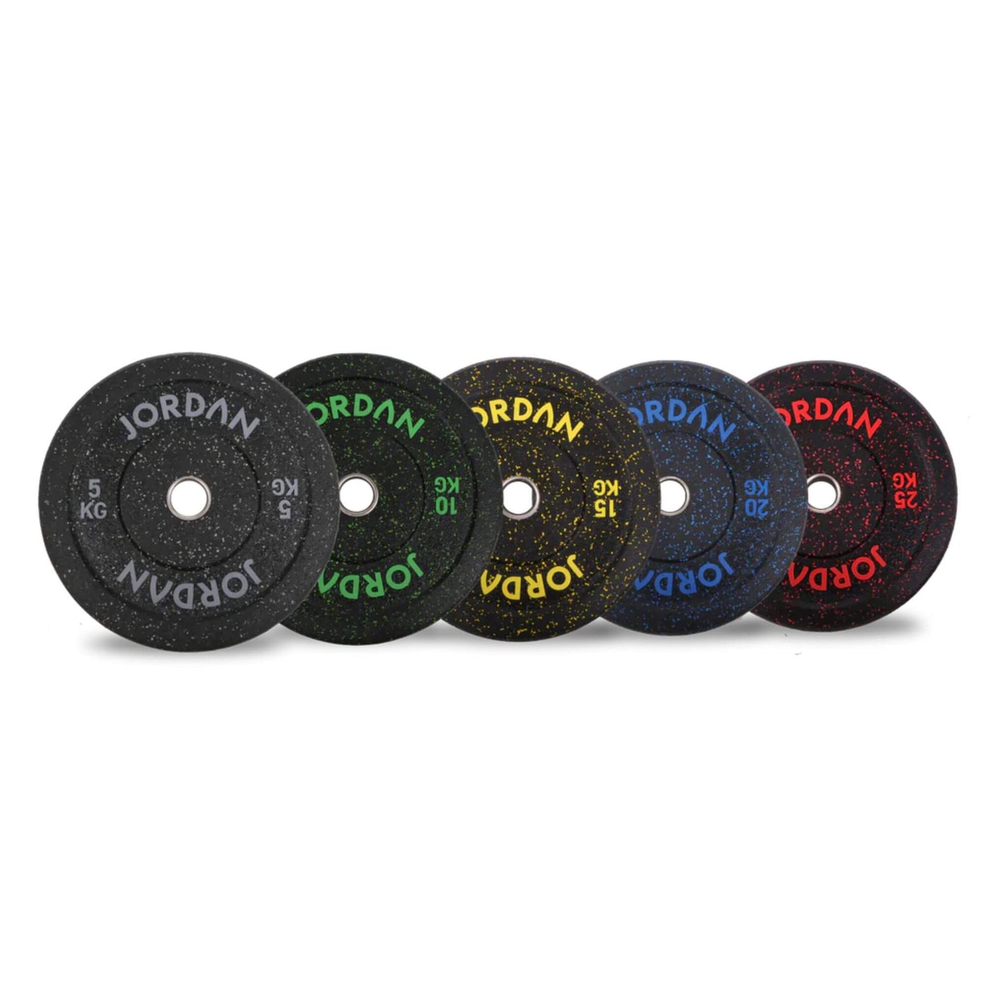 HG Black Rubber Bumper Olympic Weight Plates - Coloured Fleck set